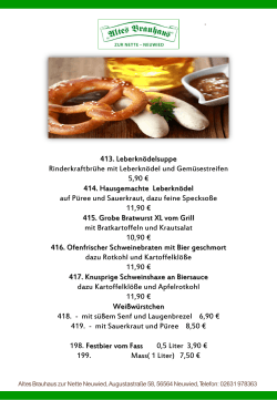 Oktoberfest Karte - Altes Brauhaus Zur Nette Neuwied
