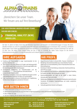 IHRE AUFGABEN IHR PROFIL WIR BIETEN IHNEN