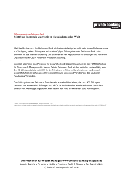 Matthias Buntrock wechselt in die akademische Welt
