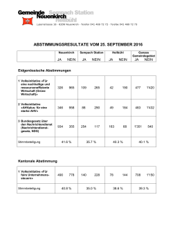 Abstimmungsergebnisse vom 25.09.2016 - Neuenkirch