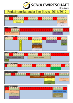 Praktikumskalender Ilm-Kreis 2016/2017