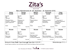 Menu Kalenderwoche 39 (26. September – 30. September 2016)