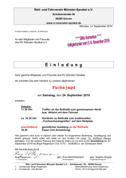 Einladung zur Fuchsjagd - Reit- und Fahrverein Münster