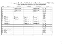 Vorlesungen und Praktikum Physik f&uuml;r Studierende