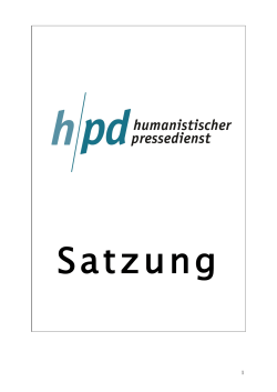 Satzung des Vereins Humanistischer Pressedienst (hpd) eV