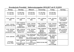 Grundschule Pronsfeld Hallennutzungsplan 2016