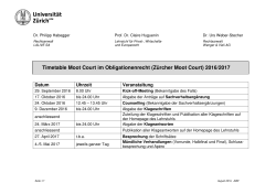 Timetable Moot Court 16/17