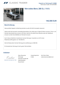 Mercedes-Benz 280 SL (1969) 146.000 EUR