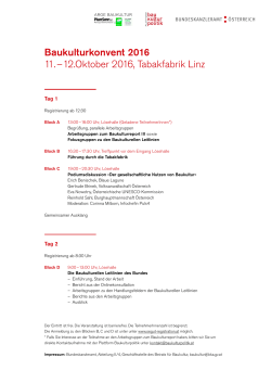 Programm zum Baukulturkonvent 2016