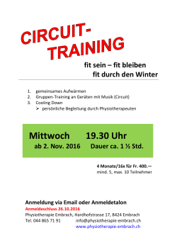 Circuit Training ab 2. November 2016