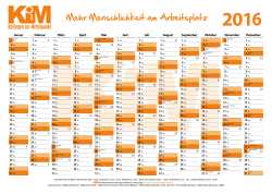 Kalender 2016 - KiM - Kollegen im Mittelpunkt