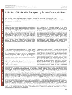 Inhibition of Nucleoside Transport by Protein Kinase Inhibitors