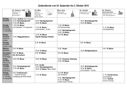 Gottesdienste vom 24. September bis 2. Oktober 2016