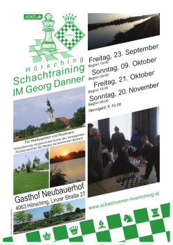 Schachtraining - Schachverein Hörsching