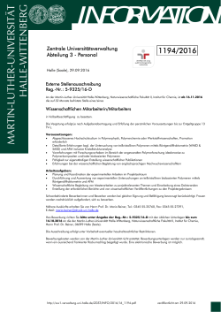 information - Zentrale Universit&auml;tsverwaltung - Martin