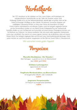 Herbstkarte Internet - Fischrestaurant Jungmann