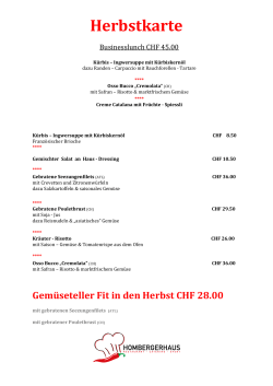 Wochenempfehlung à la Carte
