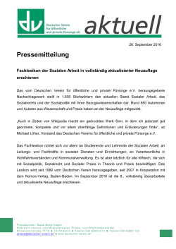 Pressemitteilung - Deutscher Verein für öffentliche und private