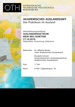 Informationsveranstaltung Referenten Dr. Wilhelm Bomke Leiter