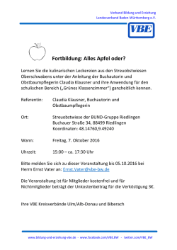 Fortbildung: Alles Apfel oder?