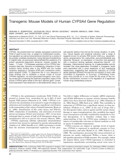 Transgenic Mouse Models of Human CYP3A4 Gene Regulation