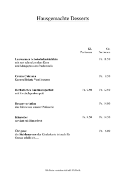 Hausgemachte Desserts - Wirtschaft zur Traube