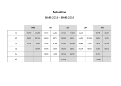 Fotoaktion 26.09.2016 – 30.09.2016
