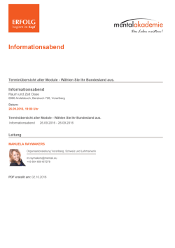 Informationsabend - Mentalakademie