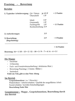 Praxistag - Bewertung - an der Kopernikusschule