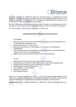 Vertriebsmitarbeiter Technische Compounds (m/w)