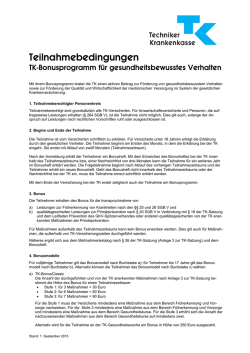 Teilnahmebedingungen - Techniker Krankenkasse