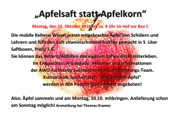 Apfelsaft statt Apfelkorn - BS