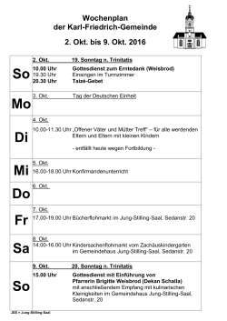 2. bis 9. Oktober - Karl-Friedrich