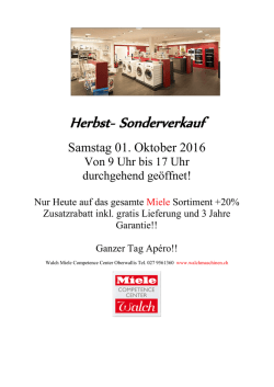 Herbst- Sonderverkauf