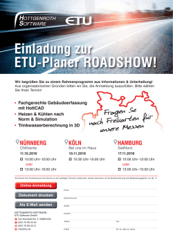 Einladung zur ETU-Planer ROADSHOW!