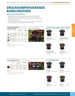 druckkompensierende bubblerd&uuml;sen