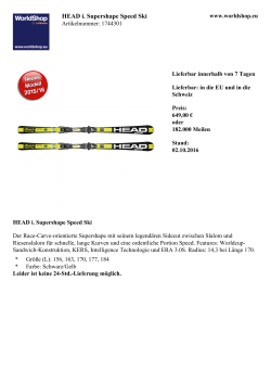 HEAD i. Supershape Speed Ski