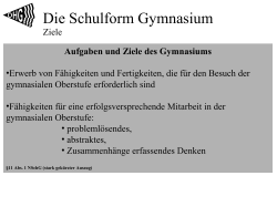 Die Schulform Gymnasium - Otto-Hahn
