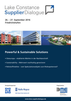 Programm des Lake Constance Supplier Dialogue
