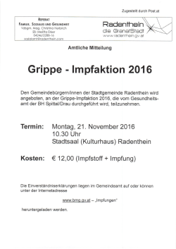 Grippeimpfaktion - Stadtgemeinde Radenthein