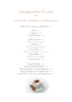 Hausgemachte Kuchen - CENTRAL AFFOLTERN AM ALBIS