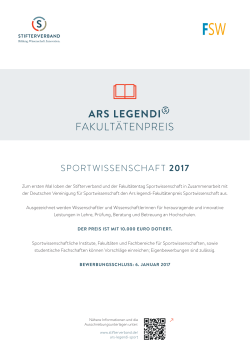 Ars legendi FAKP - Aushang - Fakultätentag Sportwissenschaften