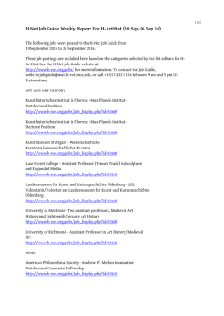 H-Net Job Guide Weekly Report For H-ArtHist (20 Sep