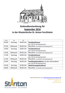 25.09.2016 - Klosterverein St. Anton eV