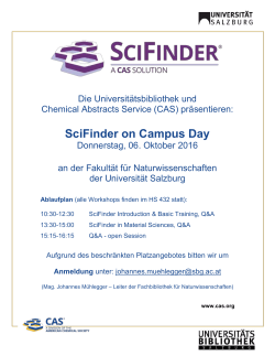 SciFinder on Campus Day - Universitätsbibliothek