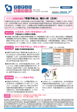 「季節予報」は、暖かい秋（日本）