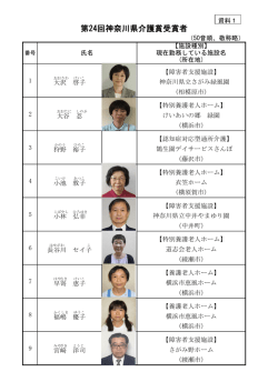 資料1 第24回神奈川県介護賞受賞者