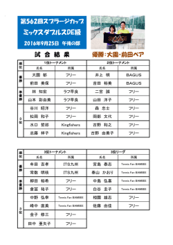 ミックスダブルスDE級