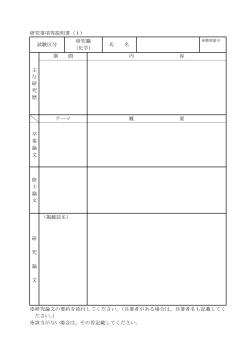 研究事項等説明書（1） 試験区分 研究職 （化学） 氏 名 主 な 研 究 歴 期