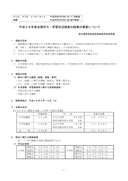 H28全国学力・学習状況調査結果概要（PDF：214KB）